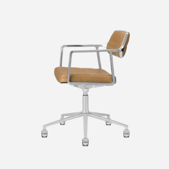 Vipp 453 Swivel met wielen, Sand leather