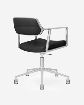 Vipp 453 Swivel met wielen, black leather