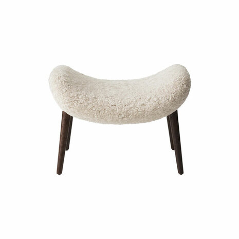 Vipp 467 Footstool Curly 09 of white Dark oak