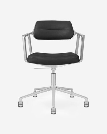 Vipp 453 Swivel met wielen, black leather